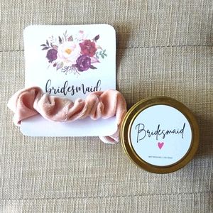 Bridesmaid Scrunchie and Candle Set